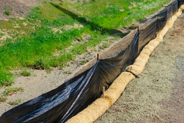 Straw Wattle Installation in Merrillville